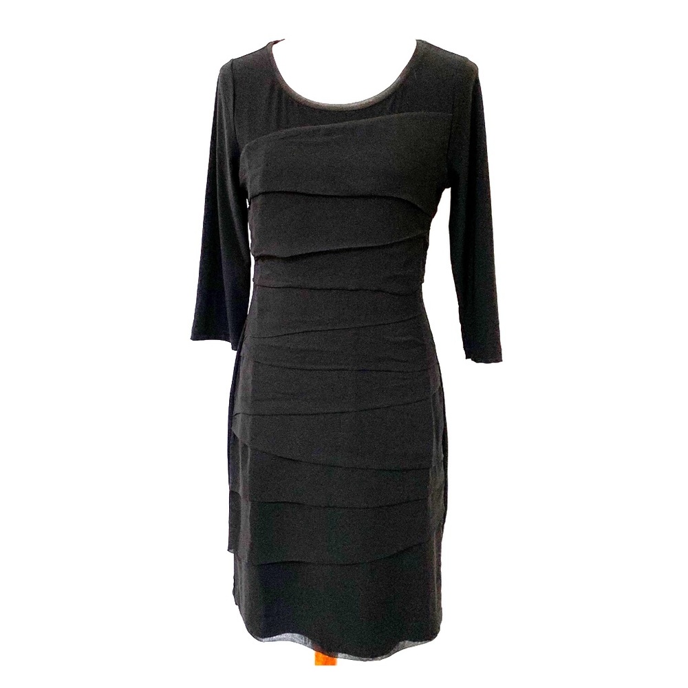 WHBM Black Tiered Layers Dress